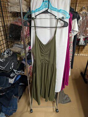 Yathon Green Sleeveless Dress with Pockets - 25% Off When You Bundle 5+ Items!